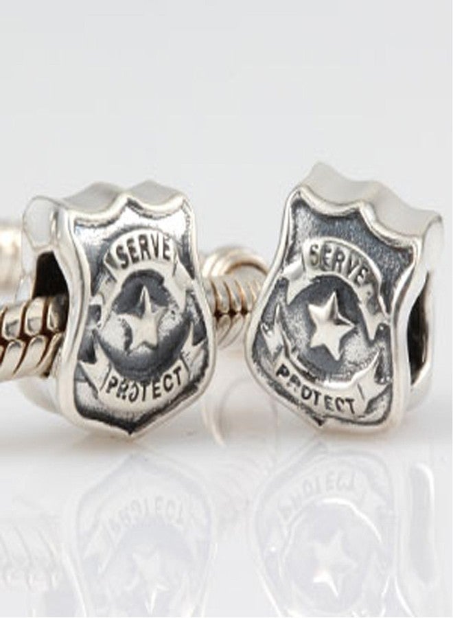 ARTCHARM Shield Charm 925 Sterling Silver To Serve and Protect Charm European Style Bead Charm - Image 2